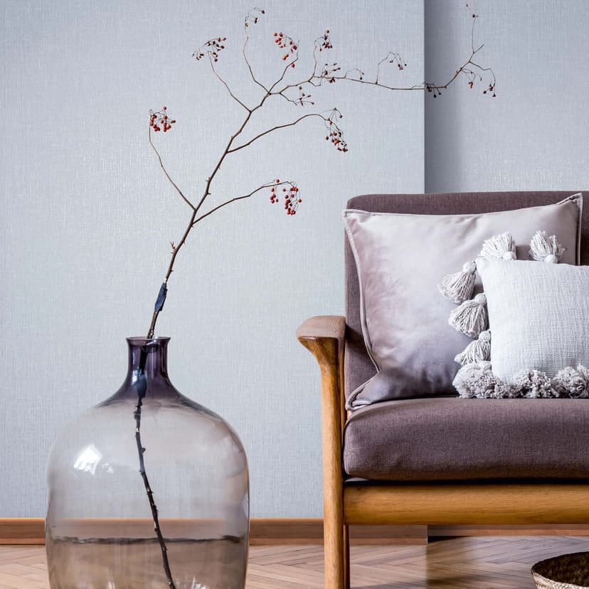 Papel pintado no tejido liso, textil liso moderno en azul