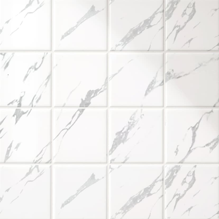 Azulejos adhesivos aspecto mármol, blanco-gris - Vinilo muebles, Salpicadero de cocina, Vinilo baño