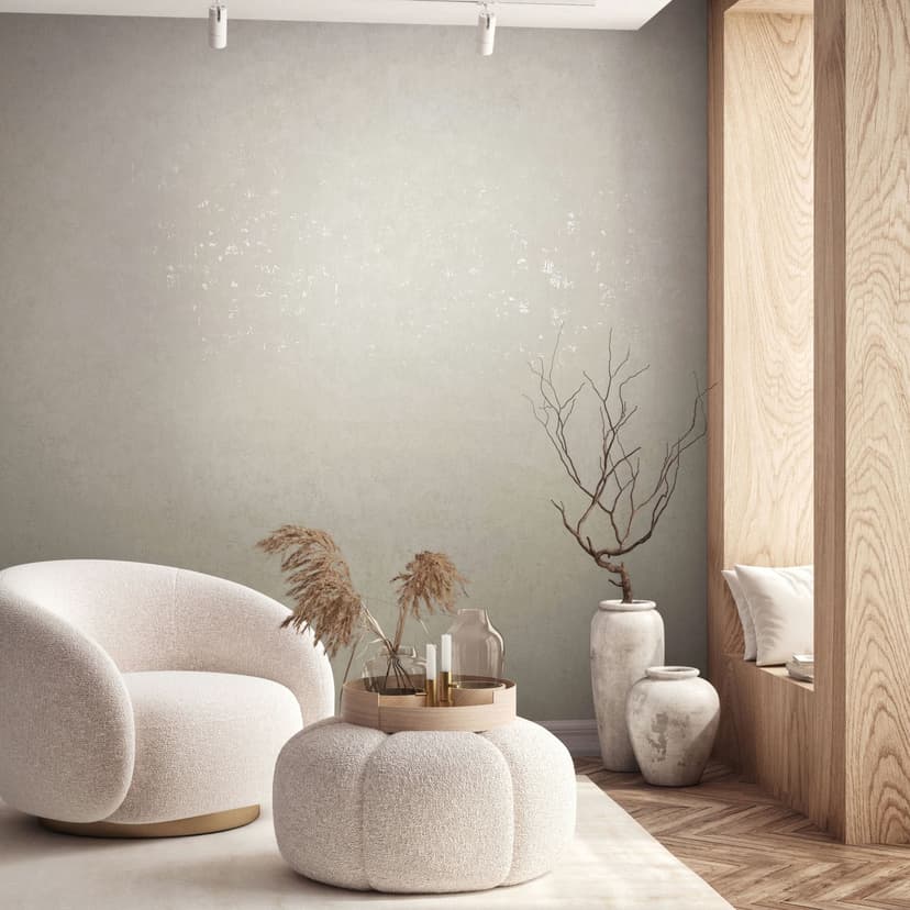 Papel pintado no tejido hormigón, yeso liso aspecto liso en beige