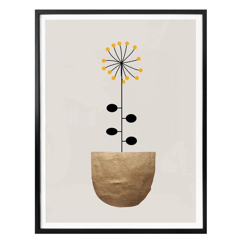 Póster Kubistika - girasol pequeño