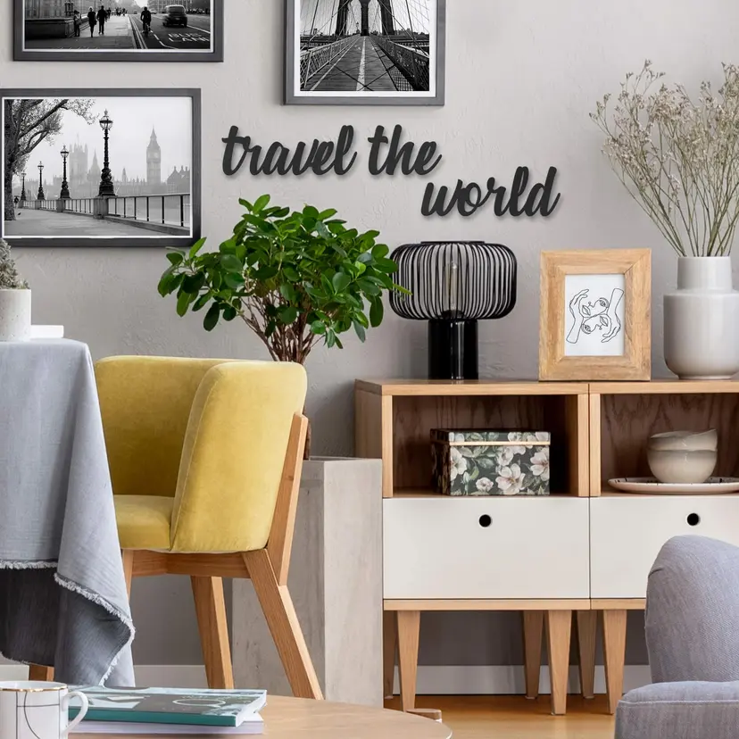 MDF - Decoración en madera Viajar por el mundo