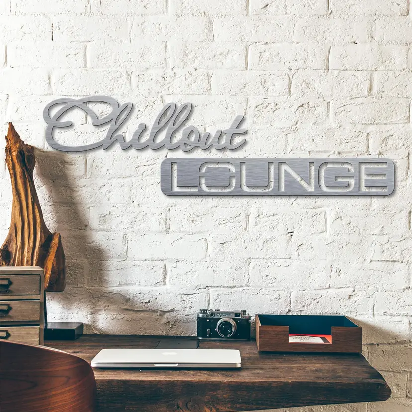 Letras de aluminio Dibond - Efecto plata - Chillout Lounge