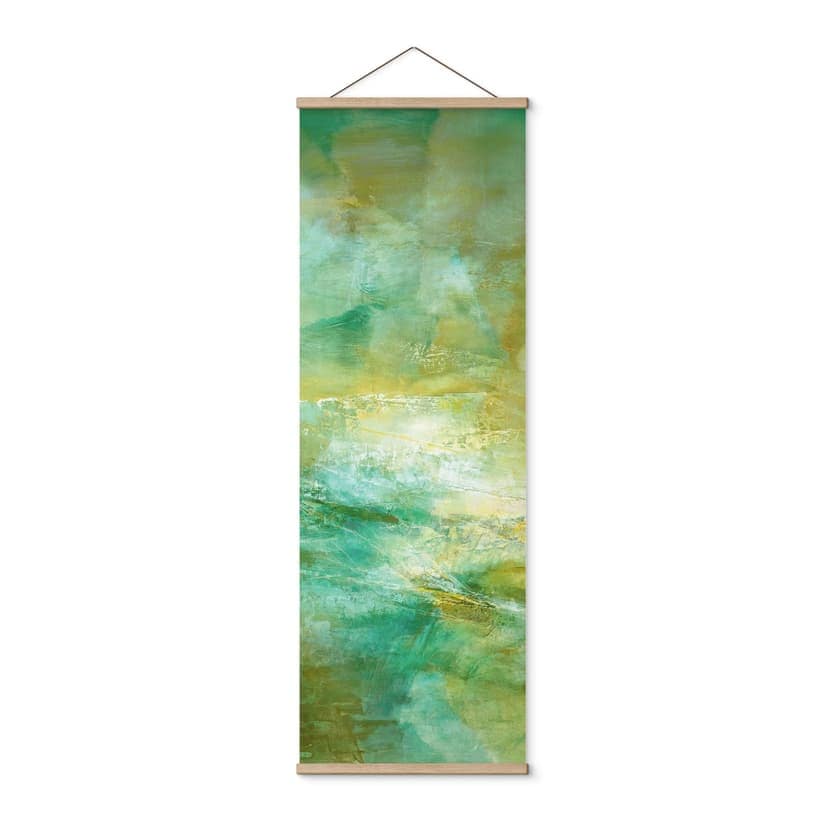 Póster de tela Horizonte abstracto en verde lima - Schmucker - Panorama
