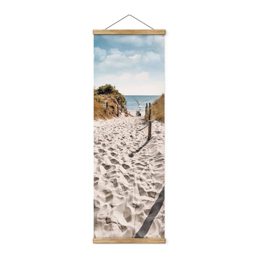 Póster de tela Camino a la playa - Panorama