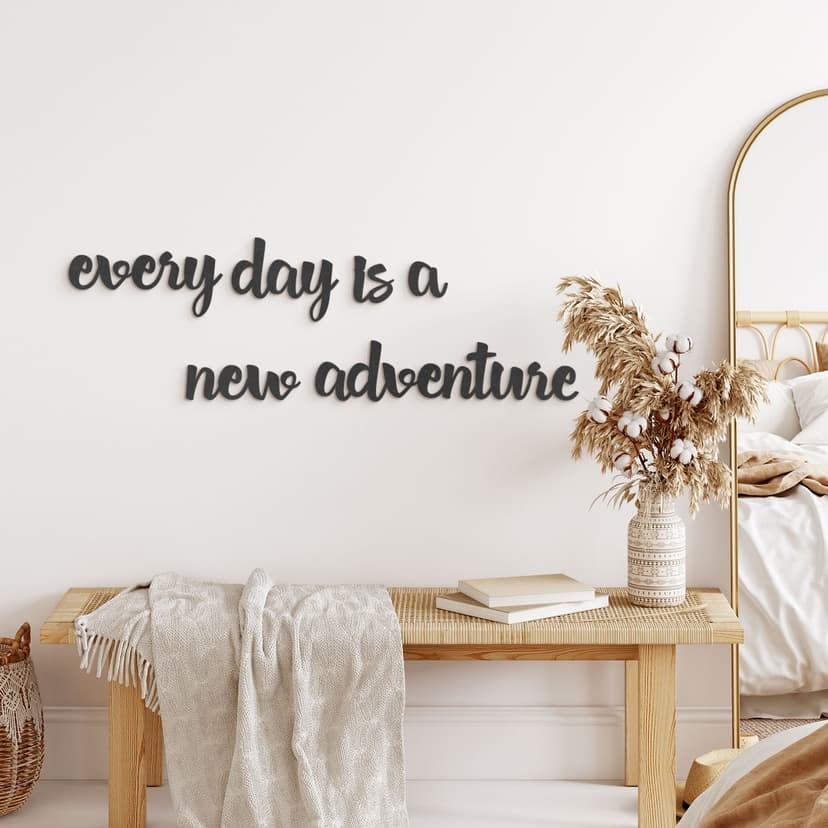 letras 3D Cada día es una nueva aventura - Decoración MDF